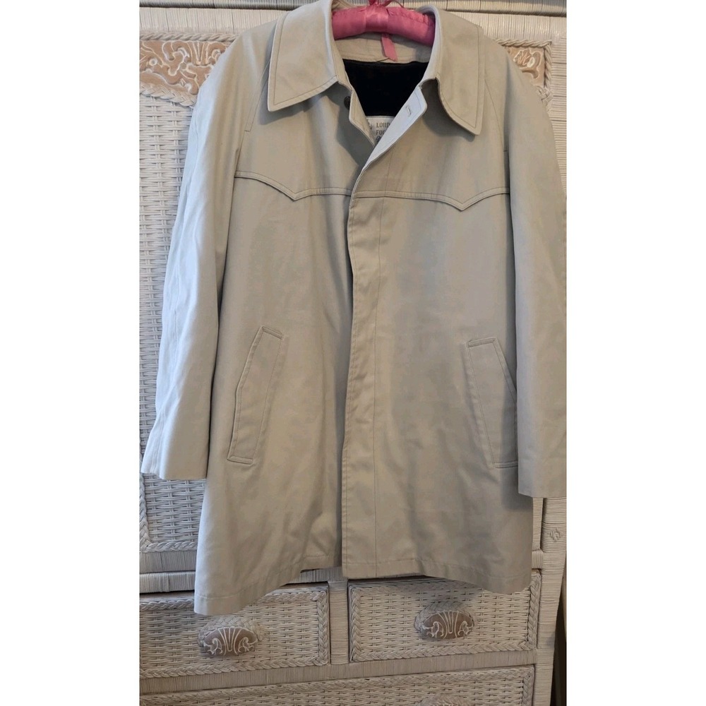 London Fog Trench Coat‎ Classic Mens Removable Faux Fur Lining, 42 R